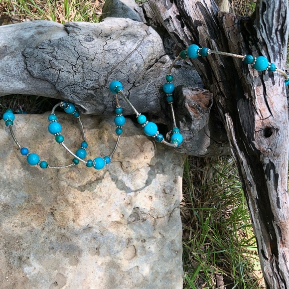đź’—Turquoise-Dyed Jasper Handmade Braceletđź’“ - Picture 3 of 5